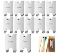 12 Pcs Picture Hooks, Adhesive Picture Hooks No Nails, Picture Hooks for Plasterboard Walls No Nails Picture Hanging, Self Adhesive Picture Hangers Heavy Duty Photo Frame Stickers for Wall No Drill Pi