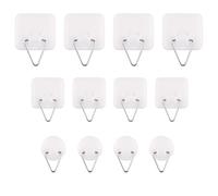 12 Pcs Picture Hooks No Nails, Invisible Picture Hangers Adhesive Picture Hooks Without Nails Adhesive Picture Hanger Plate Holder for Bathroom Kitchen Wall Decoration