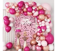 12 Pcs Pink Shimmer Wall Backdrop Panels for Party, MSDADA 3 FT x 4 FT Pink Sequin Backdrop for Birthday Graduation Home Party Decorations Anniversary Decor