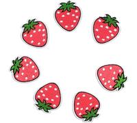 12 Pcs Pink Strawberry Applique Patches Embroidered Iron on Patches Cute Fruit Patches Sew on Clothing Patches for Jackets Backpacks Caps Appliques