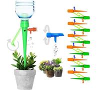 12 PCS Plant Watering Devices with Anti-tilt Bracket & Valve Control Switch, Plant Self Watering Spikes System, Vacation Plants Automatic Watering Drip Irrigation with Slow Release Control