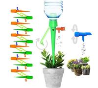 12 PCS Plant Watering Devices with Slow Release Control, Plant Self Watering Spikes System with Anti-tilt Bracket & Valve Control Switch, Vacation Plants Automatic Watering Drip Irrigation