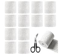 12 Pcs Plaster Bandage for Modelling Plaster Cloth Rolls, 5 cm x 270 cm Cast Bandage Kit, Scissors, Craft Bandages for Art, Crafts, Modelling, Moulds