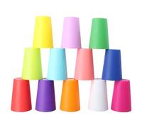 12 Pcs Plastic Cups Coloured, Reusable Plastic Tumblers for Kids, 260ml, Drinking Cups Tumblers Set, Picnic Camping Cups Stackable, Plastic Party Cups for Kitchen Indoor Outdoor BBQ’s Travels