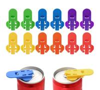 12 Pcs Plastic Easy Can Opener, Leakproof Can Top Ring Pull Opener Tool for Coke, Beer, Drinks, Soda