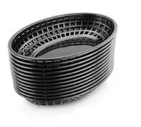 12 Pcs Plastic Fast Food Baskets Oval Serving Platter Breakfast Dinner Plates French Fries Cake Bre