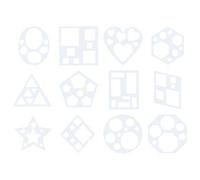 12 Pcs Plastic Geometric Drawing Stencils Assorted Basic Shape Painting Stencils Geometry Shapes Chalk Drawing Templates Circle Square Heart Star Painting Templates for Journaling Scrapbook Large