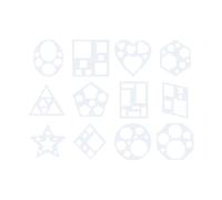 12 Pcs Plastic Geometric Drawing Stencils Assorted Basic Shape Painting Stencils Geometry Shapes Chalk Drawing Templates Circle Square Heart Star Painting Templates for Journaling Scrapbook Small