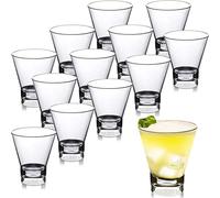 12 Pcs Plastic Martini Glasses Stemless Reusable Cocktail Glasses Shatterproof Plastic Margarita Cups Party Clear Champagne Cups for Poolside Wine Drinking Party Outdoor Parties Weddings Picnics, 9 oz