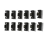12 Pcs Plastic Mini Hair Claws Grips Clips Pins Styling Accessories Black
