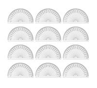 12 Pcs Plastic Protractor 180 Degree, Angle Measurement Ruler Set, Angle Measurement Tool for School, Engineering Classroom, Office, Art Design