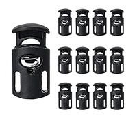 12 Pcs Plastic Single Hole Spring Cord Locks Toggle Stoppers Sliding Cord Fastener Slider Lace lockers for Drawstring Rope Paracord End Tents Lanyard Craft (12PCS)