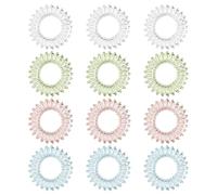 12 Pcs Plastic Spiral Hair Elastics Elastic Phone Cable Elastic No Trace Plastic Ponytail Holder Accessories for Girls and Women