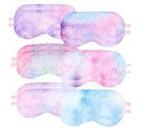12 Pcs Plush Sleep Eye Covers, Tie-Dye Galaxy Pattern Soft Eye Shades for Women, Travel Rest Accessories, Colorful Sleep Masks for Spa Parties and Sleepovers, Friends Night Party Favors