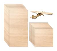12 PCS Plywood Sheets, 200×100×2mm Wood Planks, Basswood Sheets, for Craft Painting Handmade Modeling DIY Carving Home Decoration