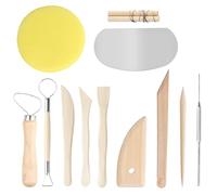 12 Pcs Polymer Clay Tools Sculpting Tools, Ceramic Clay Tools Kit, Clay Modelling Tools Set, Wooden Metal Pottery Tools Kit for Adults Kids, Clay Sculpting Tools for Carving Shaping Dotting Tools
