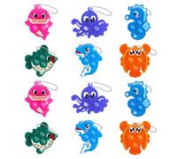 12 PCS Pop Fidget Toys Party Bag Fillers Kids,Bulk Mini Pop Keychain,Pop Party Favours Stocking Fillers Party Bag,Lucky Dip Prizes for Kids Birthday Toy,Classroom Prizes Student Gifts Fillers (sea)