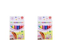 12 Pcs Popcorn Pens For Kids Diy Bubble Popcorn Drawing Pens, 6 Colours | Heat Activated 3D Puffy Pens 3D Puffy Embellish Decorate Graffiti Stationery For Greeting Birthday Cards Kids Christmas
