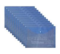 12 Pcs Popper Wallets A4 Transparent Clear Plastic Paper Wallets Waterproof Document Folder For Document Storage