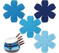 12 PCS Pot and Pan Protectors, 4 Colors(Blue Tones) & 3 Sizes Thicker Felt Pan Protector Pads, Pot Separators for Stacking, Anti-Slip Dividers to Protect Glass Ceramic Plates Cookware from Scratching