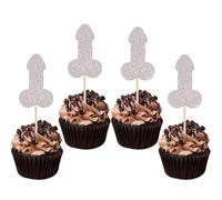 12 Pcs Prank Bachelorette Party Cake Cupcake Topper Decoration Gender Glitter Pick for Hen Bridal Shower Engagement Supplier Favor Game Tool Decor Set Y18