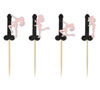 12 Pcs Prank Bachelorette Party Cake Cupcake Topper Decoration Gender Glitter Pick for Hen Bridal Shower Engagement Supplier Favor Game Tool Decor Set Y15