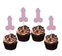 12 Pcs Prank Bachelorette Party Cake Cupcake Topper Decoration Gender Glitter Pick for Hen Bridal Shower Engagement Supplier Favor Game Tool Decor Set Y18