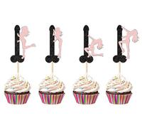 12 Pcs Prank Bachelorette Party Cake Cupcake Topper Decoration Gender Glitter Pick for Hen Bridal Shower Engagement Supplier Favor Game Tool Decor Set Y13