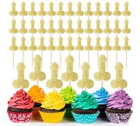 12 Pcs Prank Bachelorette Party Cake Cupcake Topper Decoration Gender Glitter Pick for Hen Bridal Shower Engagement Supplier Favor Game Tool Decor Set Y20