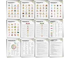 12 Pcs Pre Diabetic Food List Laminated Diabetes Type 2 Meal Plan Food Chart Low Sugar Food Glycemic Index Chart