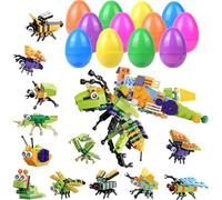 12 PCS Pre Filled Easter Eggs Insect 12 in 1 Mini for Insect Building Blocks Easter Party Favors, Easter Basket Stuffers, Easter Basket Filler, Easter Gifts, Easter Egg Prizes