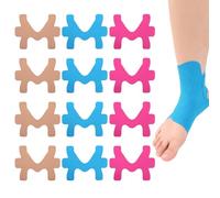 12 PCS Precut Kinesiology Wrap Tape for Ankle, Elastic Waterproof Sports Tape Strapping for Ankle Ligament Support and Stability
