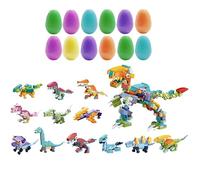 12 Pcs Prefilled Easter Eggs for Boys Girls Easter Gift, Colorful Easters Eggs with Dinosaur Building Blocks Dolls for Valentine forty Favors Gift Basket Stuffers Filler, Classroom Exchange