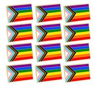 12 PCS Pride Pins,Progress Pride Flag Rainbow Lapel Pins Set,Bright Enamel LGBTQ+ Brooches for Bags,Hats, Jackets,Pride Parade Accessories Decorations