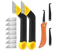 12 Pcs Pro Grout Removal Tool Tile Grout Hand Saw Angled Grout Rake with 7 Pcs Replacement and Hook, Efficient Removal Grouting Too for Tile Cleaning