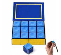12 Pcs Professional Billiard Pool Chalks, Blue Snooker Chalk, Non-Slip Snooker & Pool Cue Chalk for Enhanced Grip & Control, Minimises Table Mark, Ideal for Tournaments, Bars, Home & Competitive Play