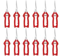 12 Pcs Pruning Shears Set, Stainless Steel Garden Scissors, 7.87 in Bulk Pruning Snips, Red Needle Nose Pruner for Rose Flower Plant Tree Trimming, Garden Work, and Home Use