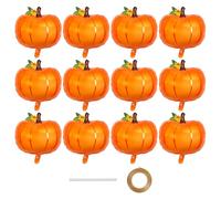 12 Pcs Pumpkin Balloons, 22 Inch Halloween Thanksgiving Foil Balloons, Mylar Fall Balloon Autumn Harvest Balloon for Thanksgiving Halloween Autumn Birthday Party Wedding Baby Shower Decorations