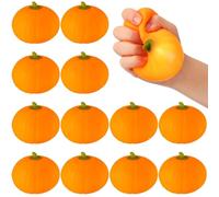 12 Pcs Pumpkin Stress Balls Bulk Set - Mini Fall-Themed Squeeze Toys for Anxiety Relief, Thanksgiving Party Favors & ADHD Sensory Fidget Toys for Kids Adults