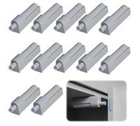 12 PCS Push to Open Door Catches, Soft Close Dampers for Cupboards, Plastic Semi-Automatic Opener Door Catch for Kitchen Cabinet Home Furniture Trash Can Wardrobe Easy Install One-Piece Molding