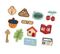 12 Pcs Radio Sew On/Iron on Patches Book Embroidered Sewing Applique for Backpacks Decorations