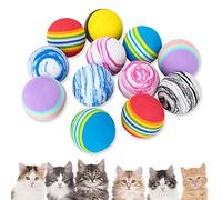 12 Pcs Rainbow Cat Balls, Interactive Kitten Toys, Colorful Foam Balls for Pet Cat Kitten Dog Puppy Chase Training Sports, Indoor Outdoor Activity, Amusement Park