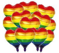 12 Pcs Rainbow Heart Shape Foil Balloons Gay Pride Month Party Decorations LGBTQ Celebration Supplies 18In Pride Parade Balloons Love Is Love Prides Day Decoration for Indoor Outdoor Pride Events