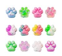 12 PCS Random Style Cat Paw Squishy Set, Taba Squishy Paw Collection for Relaxation, Mini Taba for Desk Decoration and Gift Giving, Colorful Cat Squishies