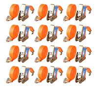 12 PCS Ratchet Tie Down Straps 4m x 25mm, 2204lb Break Strength, Heavy Duty Lashing Strap, Bearing 1000KG Securing Straps with Handle and Metal J Hook for Trucks, Cars, Motorcycles