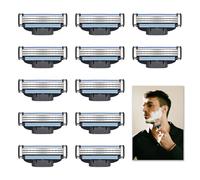 12 Pcs Razor Blades Compatible with Mach 3 for Men, Razor Blade Refills Fits All Mach 3 Handles Enhanced, Stronger Than Steel Refills, Precision Engineered for Smooth Shave (12)