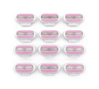 12 Pcs Razor Blades Refills Replacement for Gillette Venus, Pink