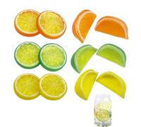 12 Pcs Realistic Fake Artificial Mini Small Simulation Lemon Slices Blocks Plastic Fake Artificial Fruit Simulation Set for Model Party Kitchen, Parties and Wedding Decoration,Fake Fruit,Plastic Fruit
