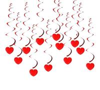 12 Pcs Red Hanging Hearts Decorations,Heart Decorations Hanging,Heart Decorations,Suitable For Birthday,Anniversary,Wedding,Engagement Party,Single Party,Bridal Shower