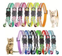 12 Pcs Reflective Cat Collars, Quick Release Safety Buckle with Bell Adjustable 19-32cm for Lost Pet Prevention & Multi-Cat Homes(Multi-colored)